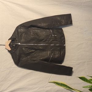 LA Coalition Coffee Vegan Faux Leather Jacket XS